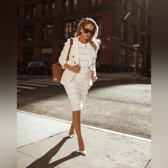 Veronica Beard Jackets & Blazers - NWT $698 Veronica Beard Gaya Linen Blend Dickey Jacket In White